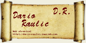 Dario Raulić vizit kartica